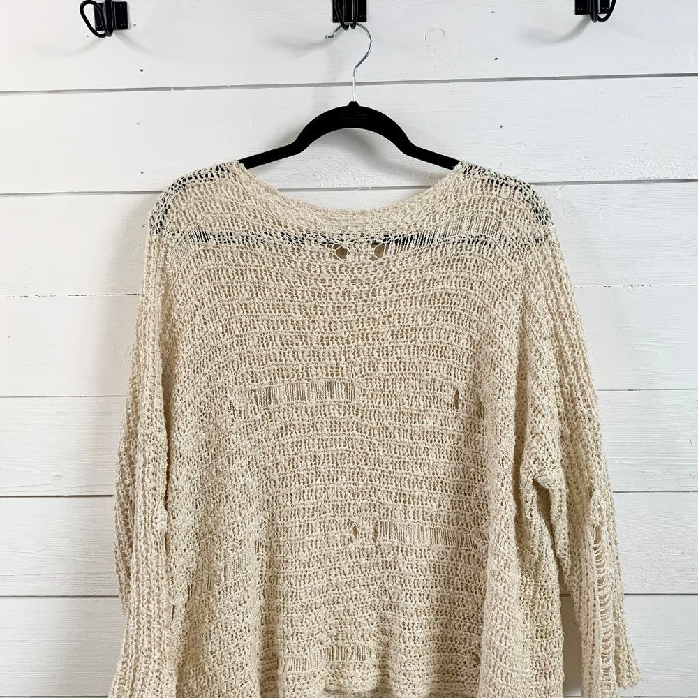 Blvd Collection Crochet Ivory Sweater